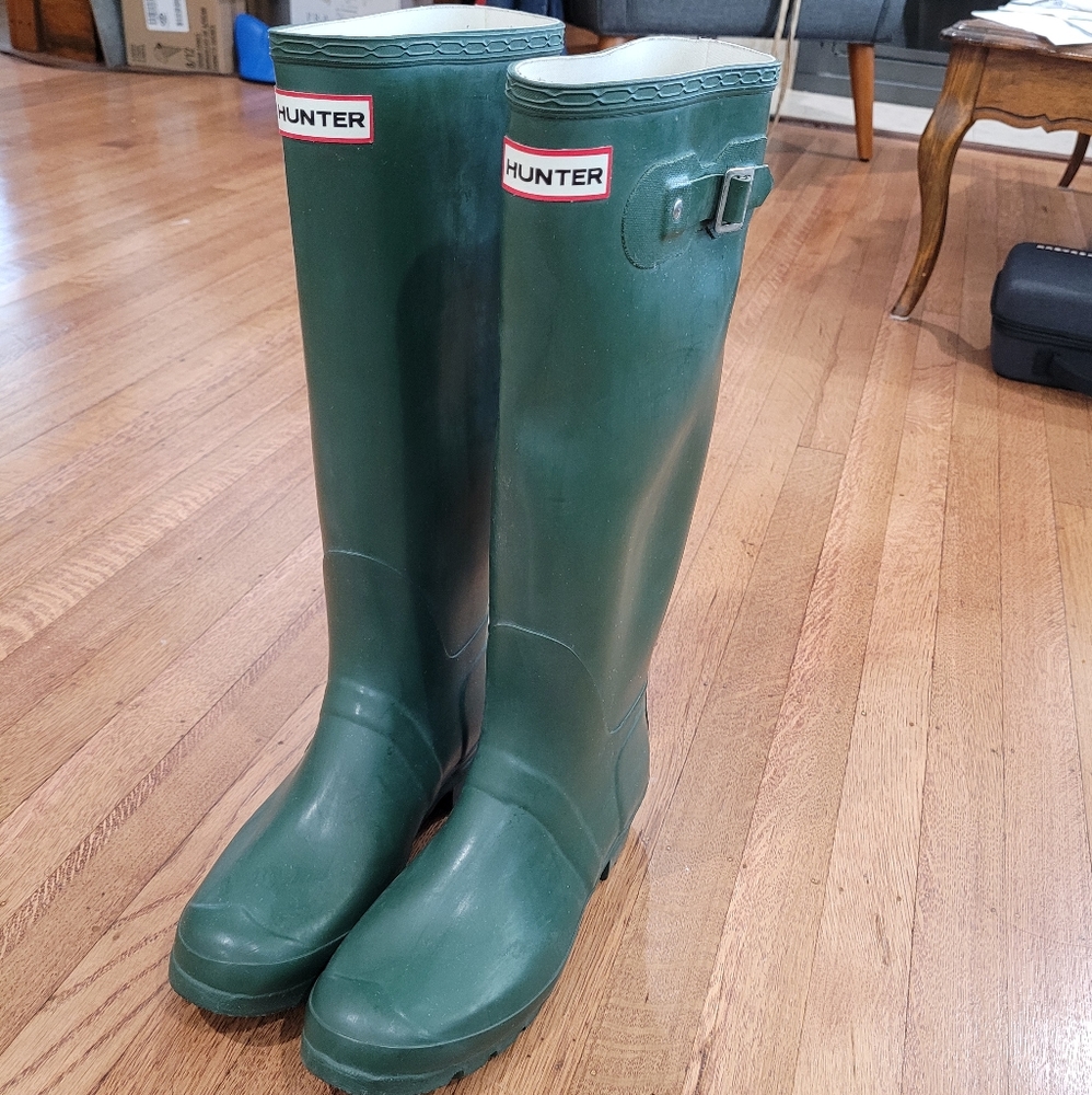 HUNTER original vintage green W23177 tall rain boots